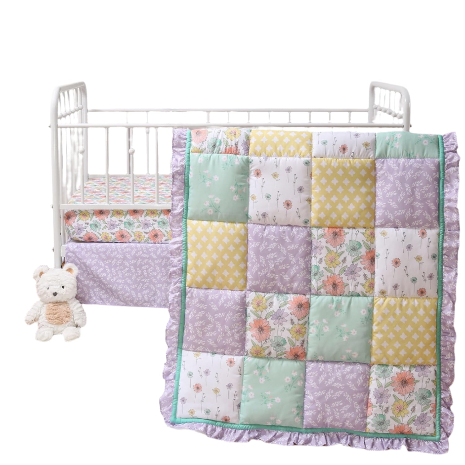 Peanutshell 3 Piece Baby Crib Bedding Set for Boys & Girls - Newborn