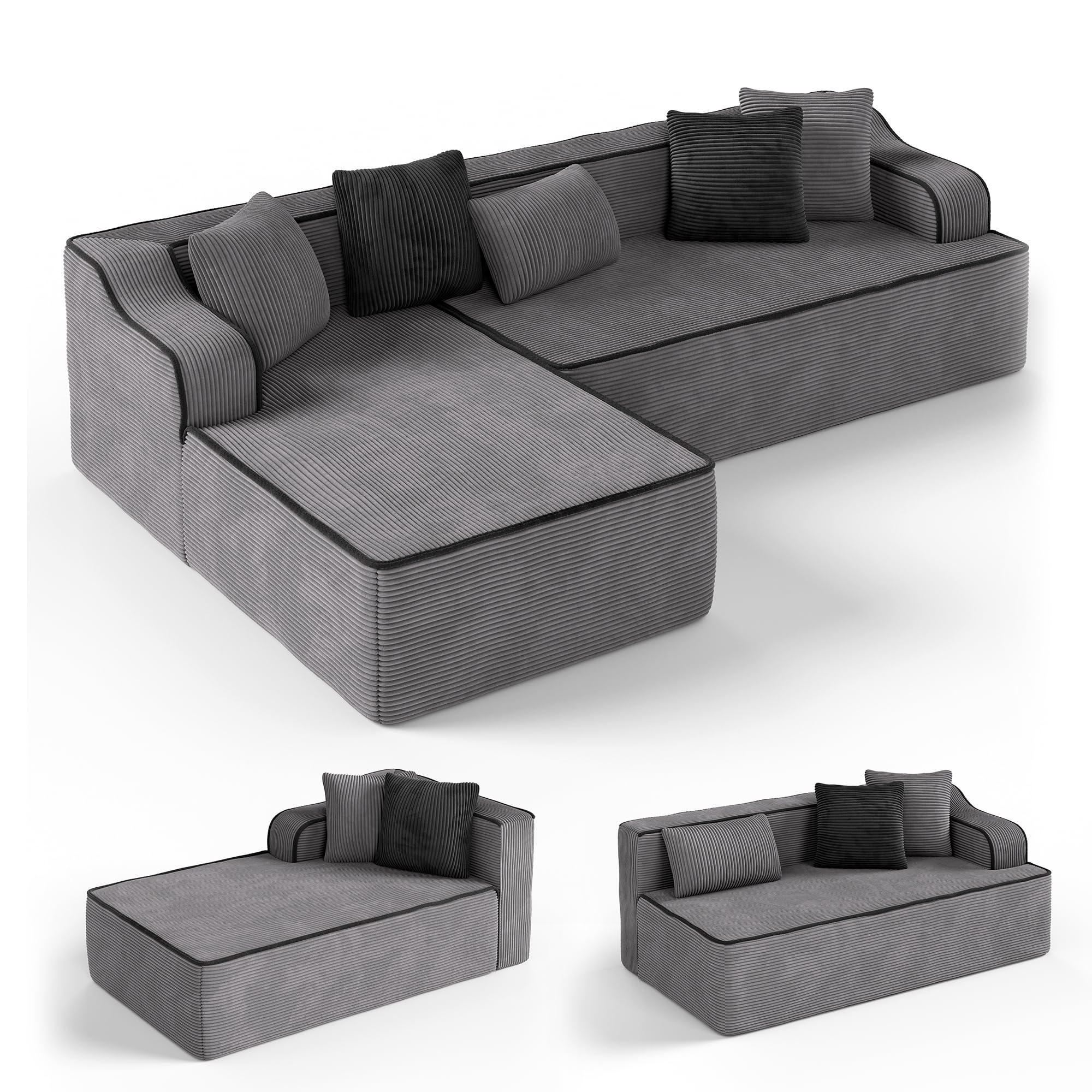Cloud Sectional Couch with L-Shaped Chaise