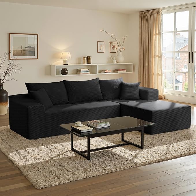 Cloud Sectional Couch with L-Shape Chaise,Modern Modular Sofa with Deep Seat