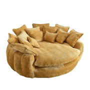 81.1" W Oversized Round Chaise Lounge, Fluffy Lazy Bean Bag Sofa,living room