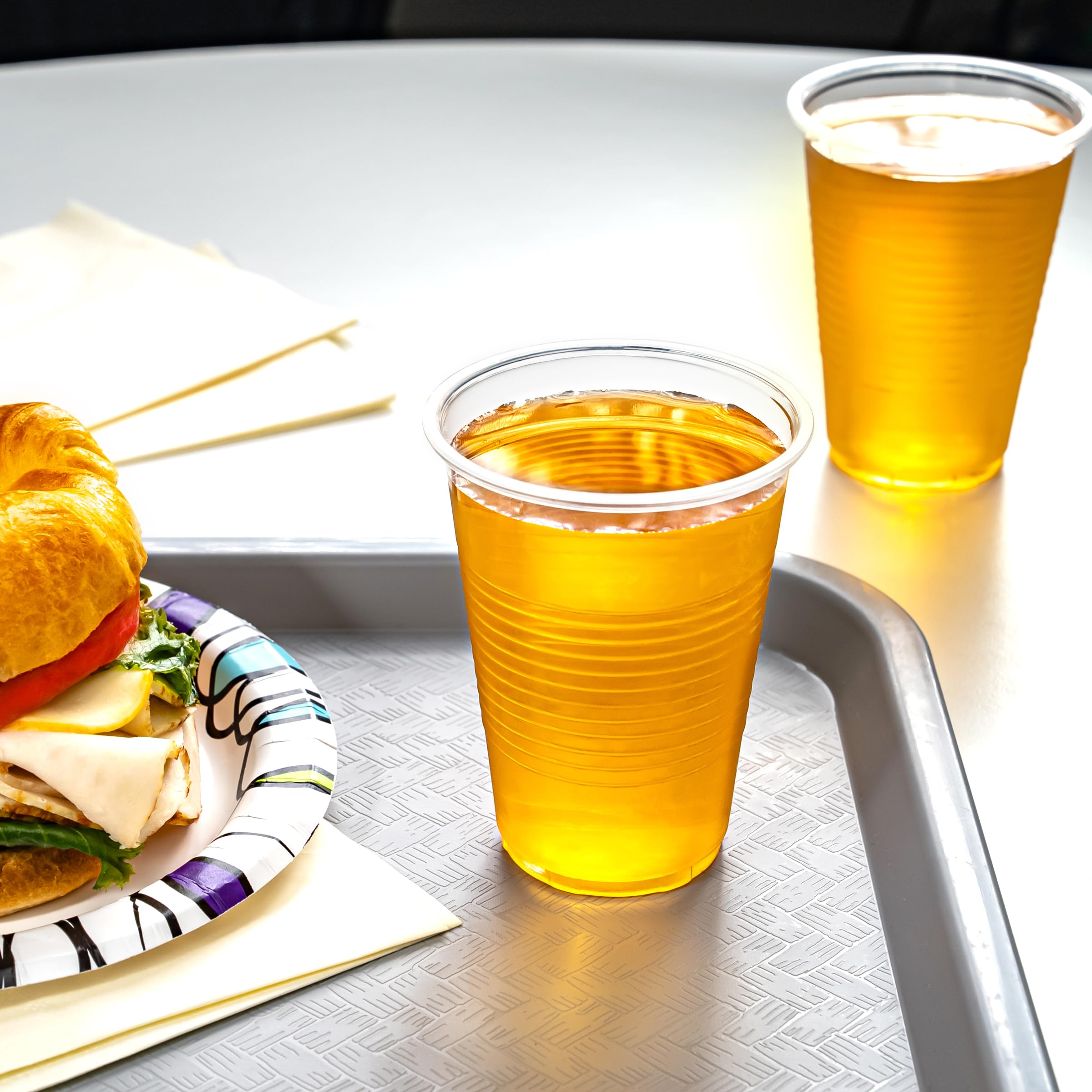 Small Disposable Clear Plastic Cups, 9oz, 100 Count