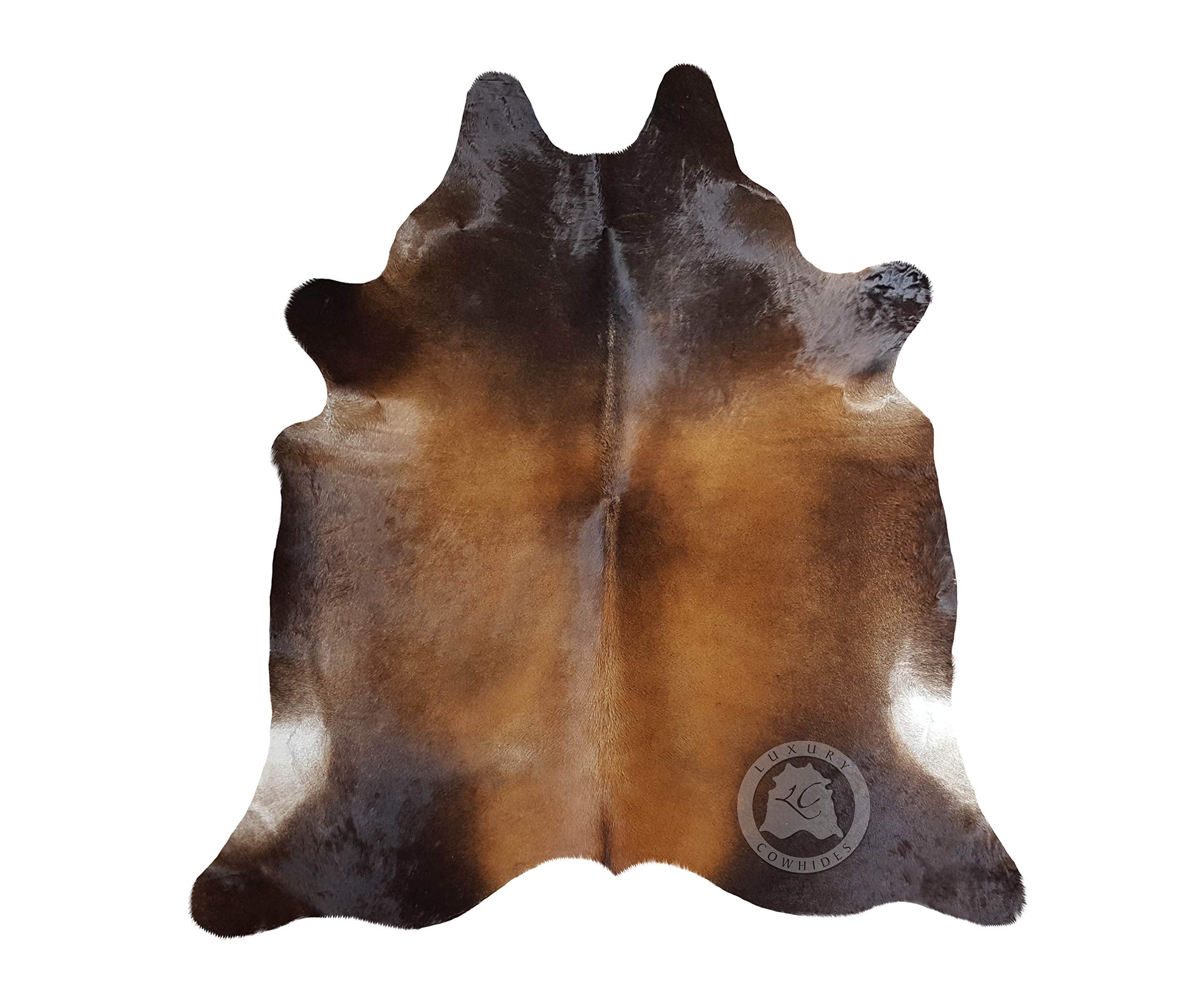 100% Genuine Mahogany Brown Cowhide Rug