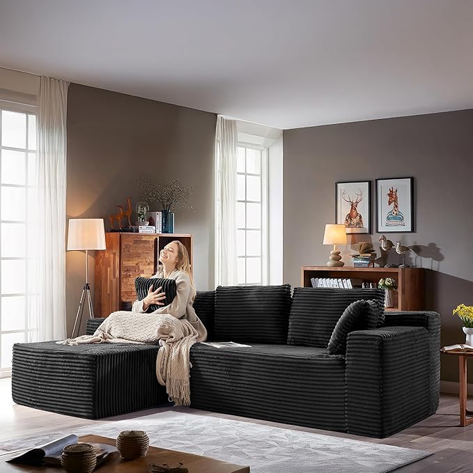 104''Sectional Cloud Couch with L Shaped Chaise