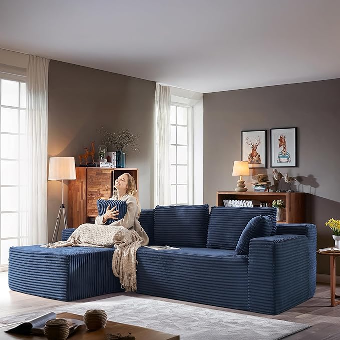 104''Sectional Cloud Couch with L Shaped Chaise