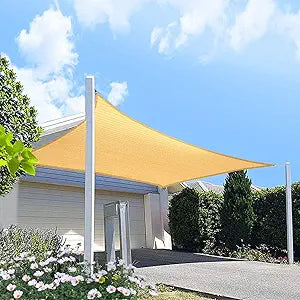 16' x 20' Brown Rectangle Sun Shade Sail Canopy, 95% UV Blockage Awning Shelter