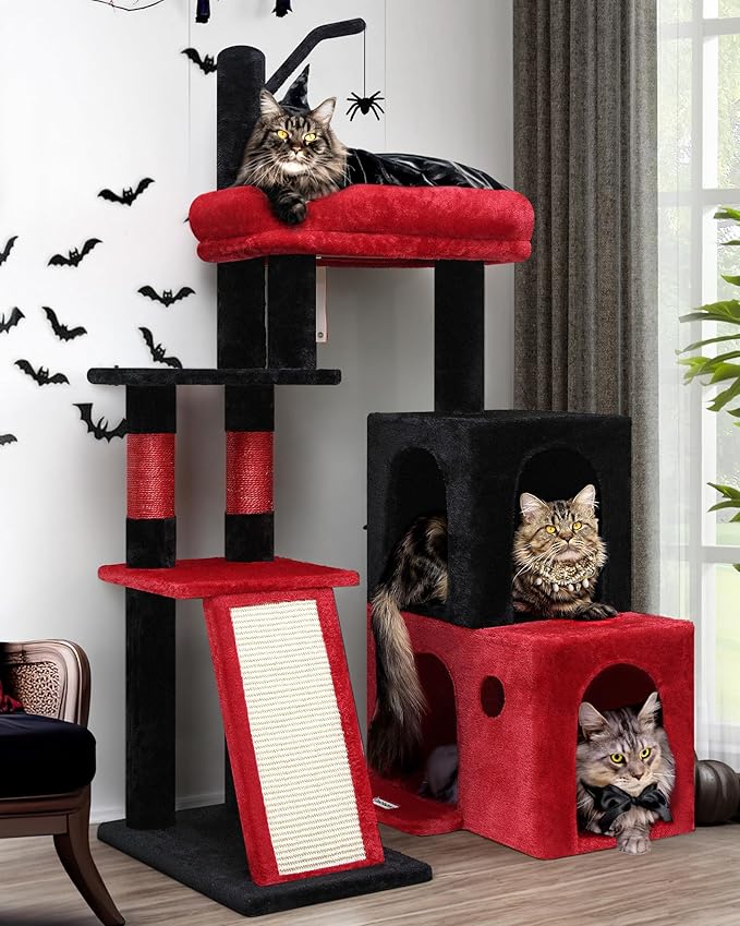 Cat Tower for Adult Indoor Cats, 50-inch Heavy Duty Cat Tree for Big Cats, Cat Tree House