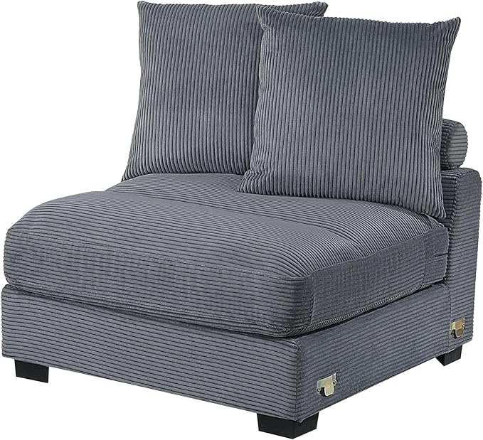 127" Sectional Sofa Modular Deep 3-Seat Sofa Couch