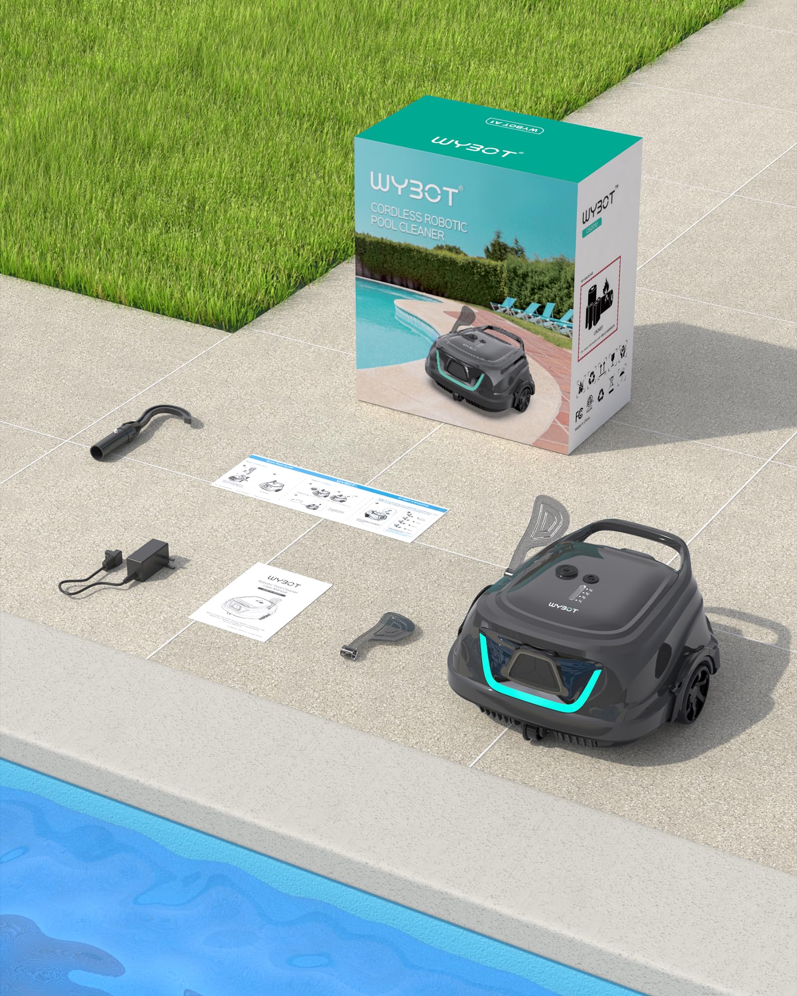 A1 Cordless Robotic Pool Cleaner, Automatic Pool Vacuum for Above Ground with 120 Mins