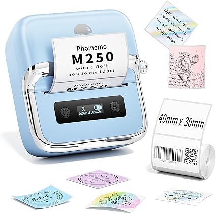 M250 Label Maker Machine with Tape, 3 Inch Thermal Label Maker, 2025 Upgrade Portable