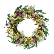 30" Artificial Dogwood, Daisy, and Poppy Floral Spring Door Wreath