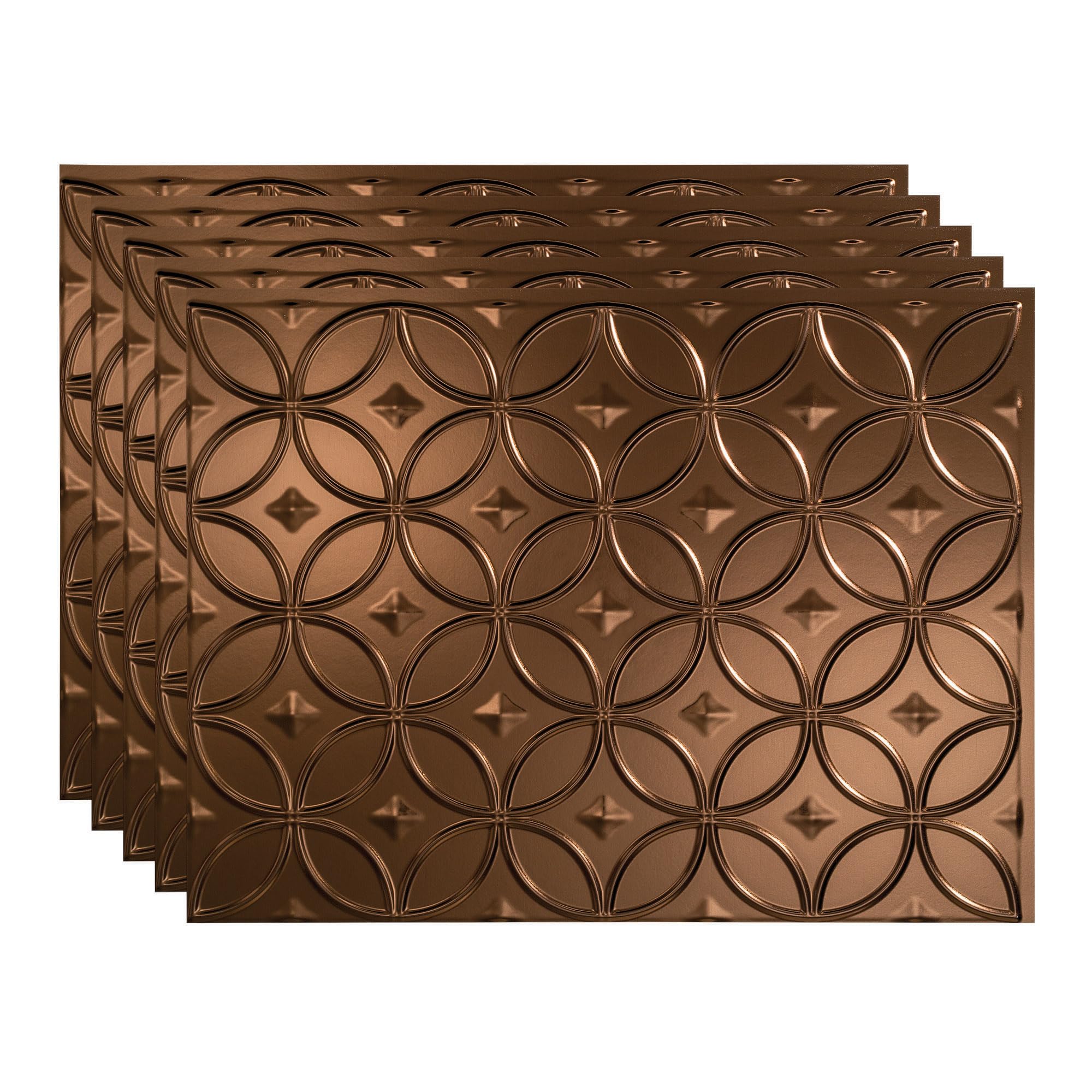Rings Decorative Vinyl 18in x 24in Backsplash Panel in Oil-Rubbed Bronze (5 Pack)
