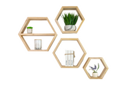 Extra Large Hexagon Floating Shelves - Set of 4 - Honeycomb Decor