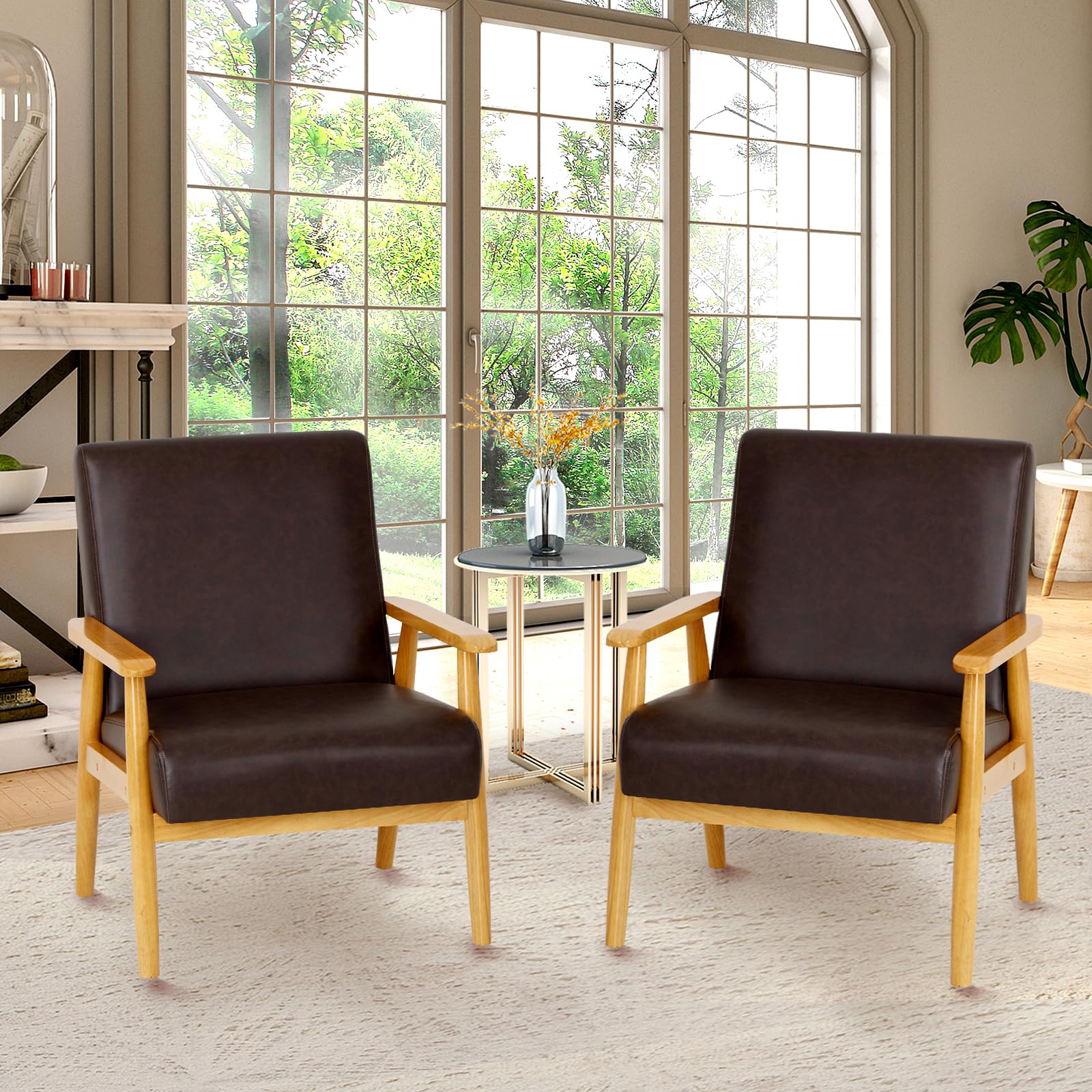 PU Leather Accent Chair for Living Room