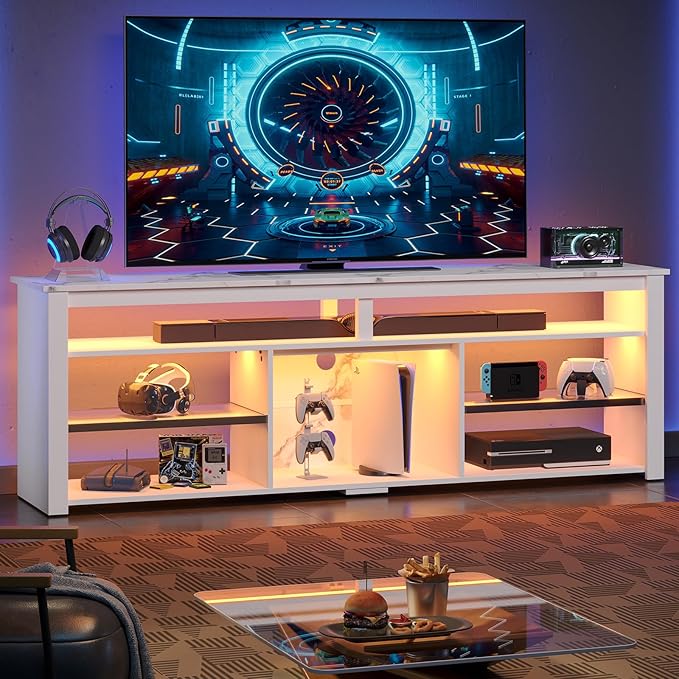 LED Tall TV Stand, Entertainment Center for 55/60/65 Inch,living room