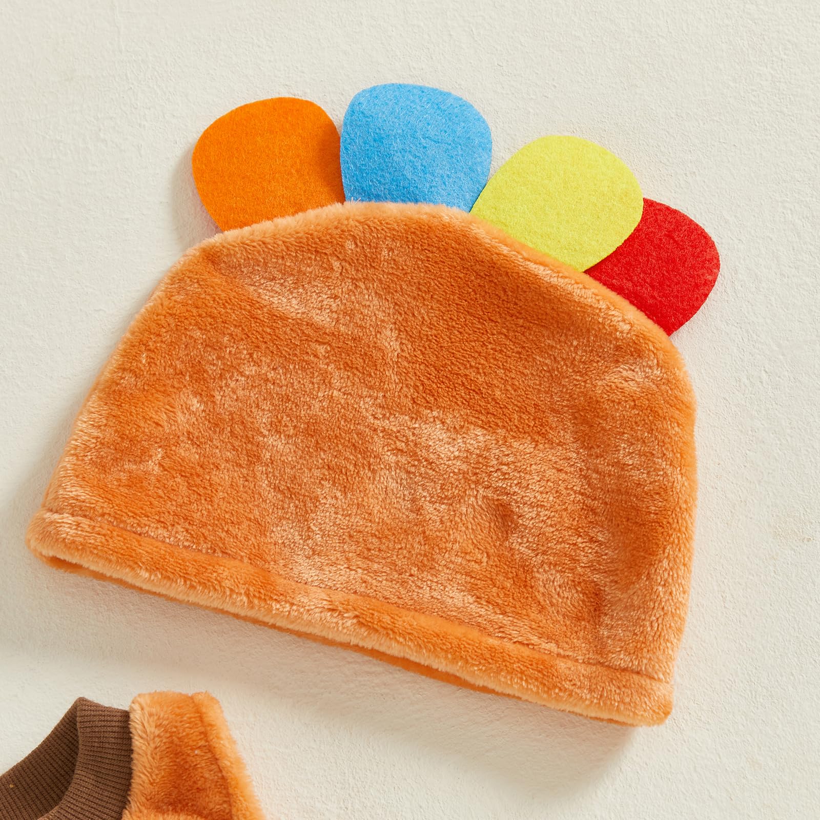 Baby Boy Girl Thanksgiving Outfit Turkey Costume Plush Sleeveless Round Neck