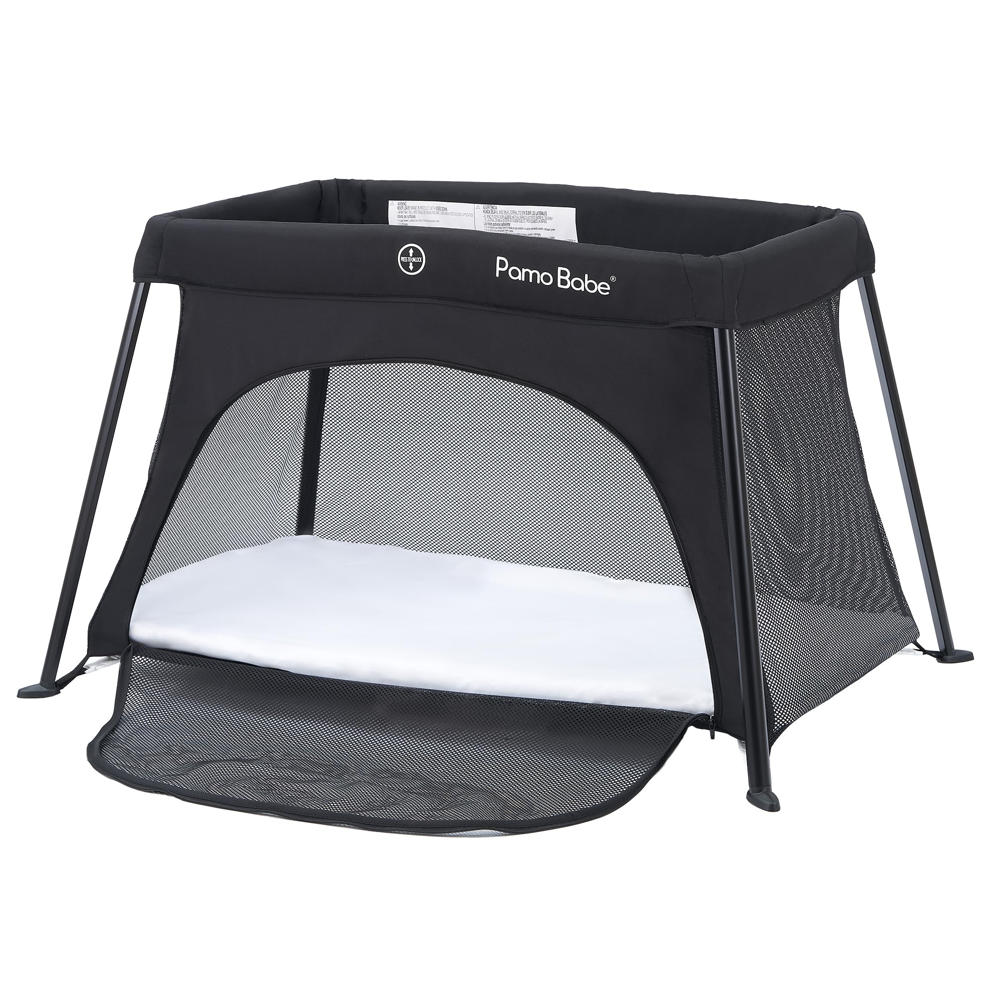 Travel Crib for Baby - Mini Lightweight Baby Playard with Zip Door, Easy to Carry