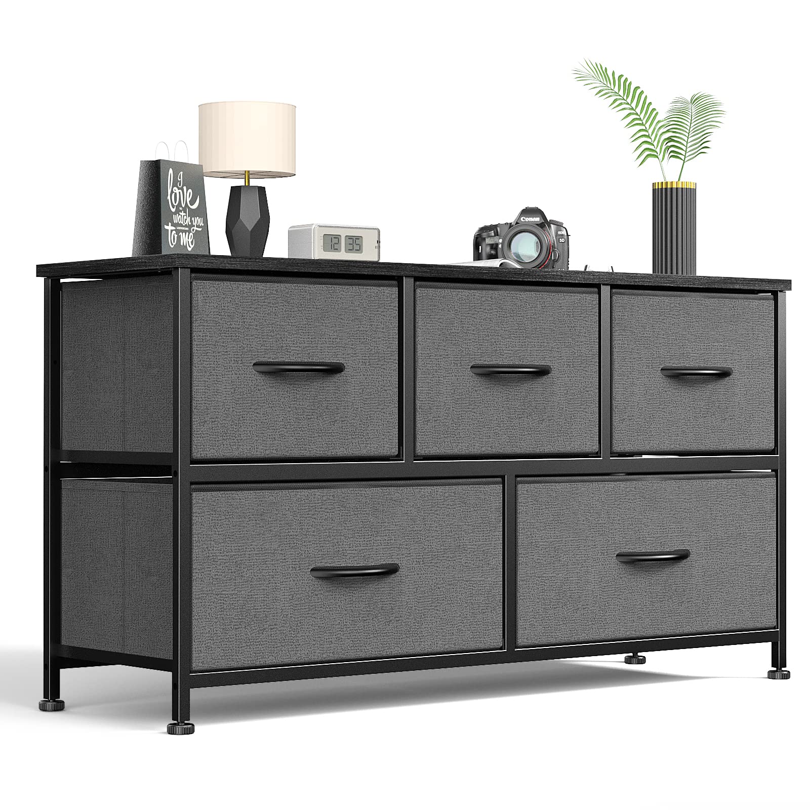 Dresser for Bedroom 5 Fabric Drawers Dresser Clothes Cabinet Storage