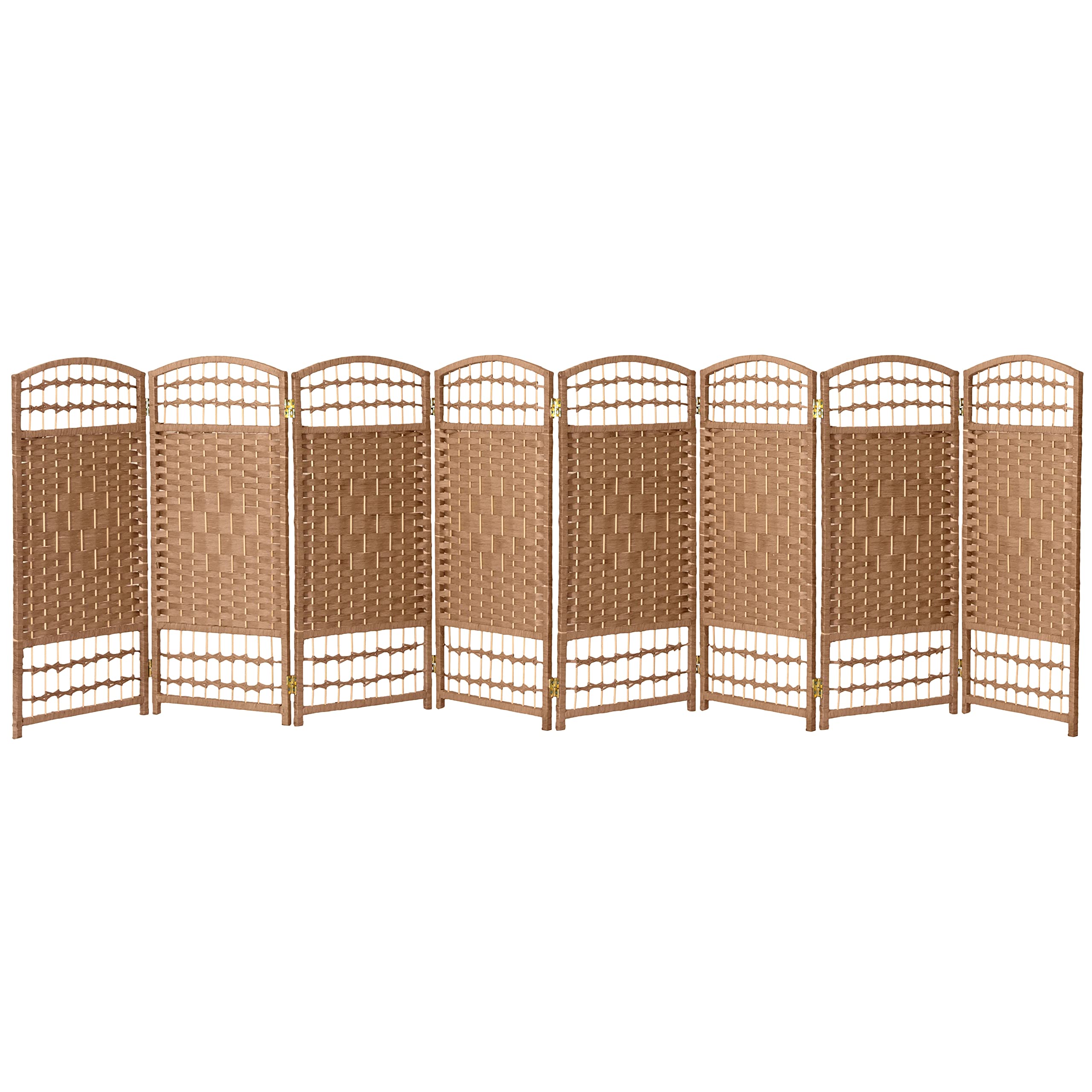 3 ft. Short Fiber Weave Folding Screen - Natural - 8 Panels
