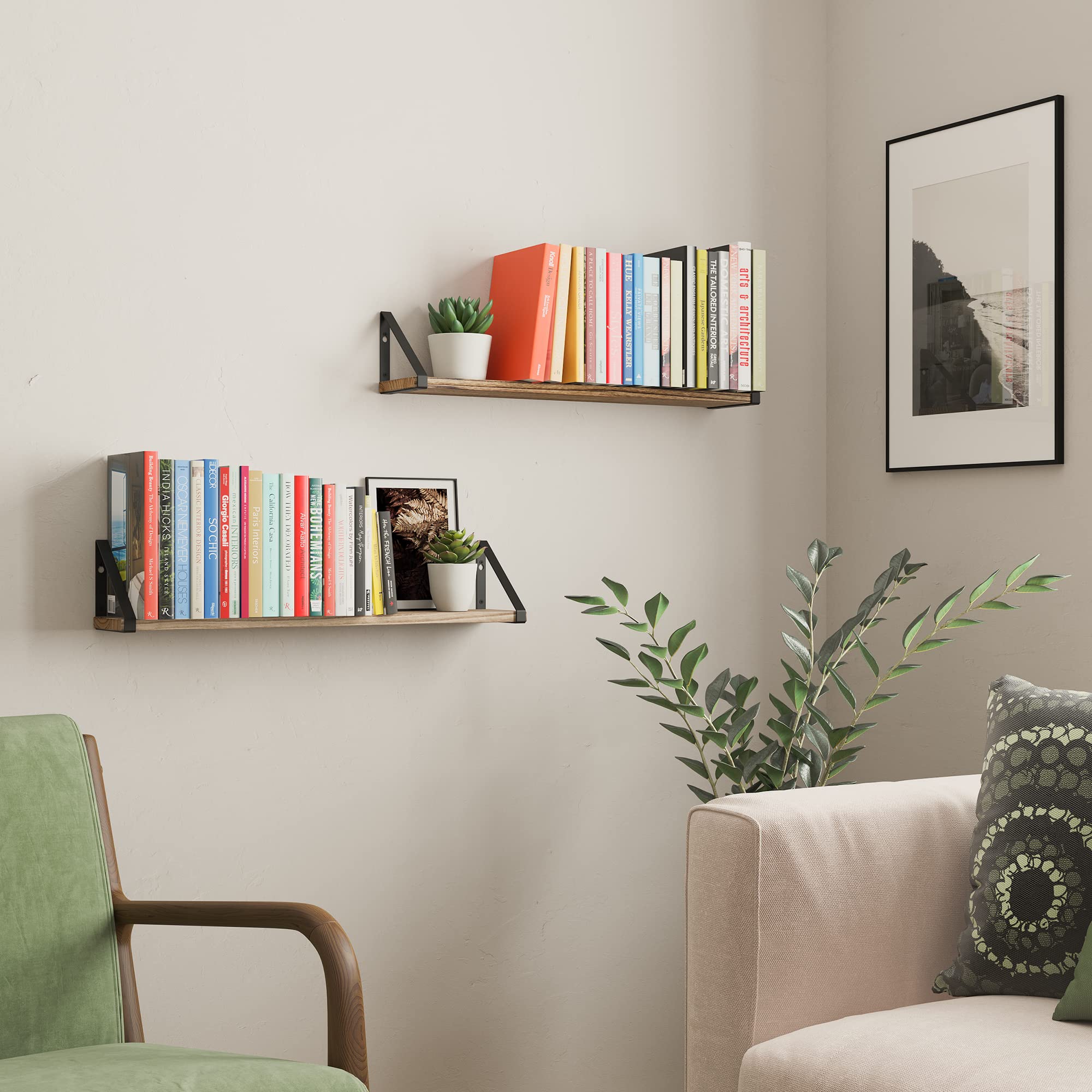 Ponza Floating Shelves for Living Room Wall Decor