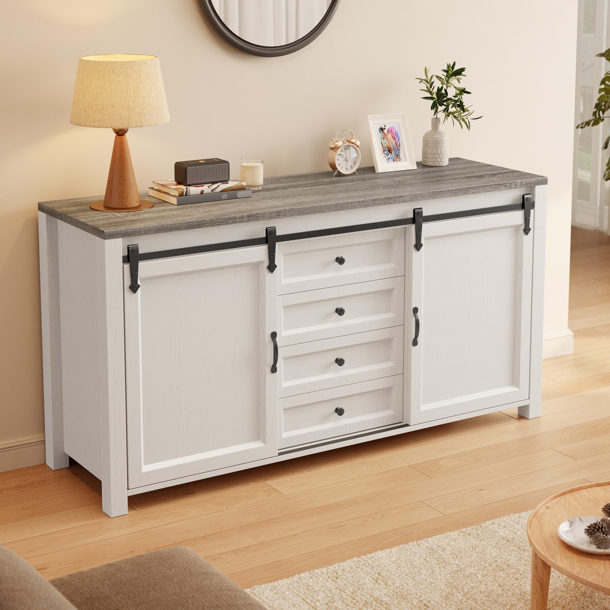 Farmhouse Sideboard Buffet Cabinet with Storage