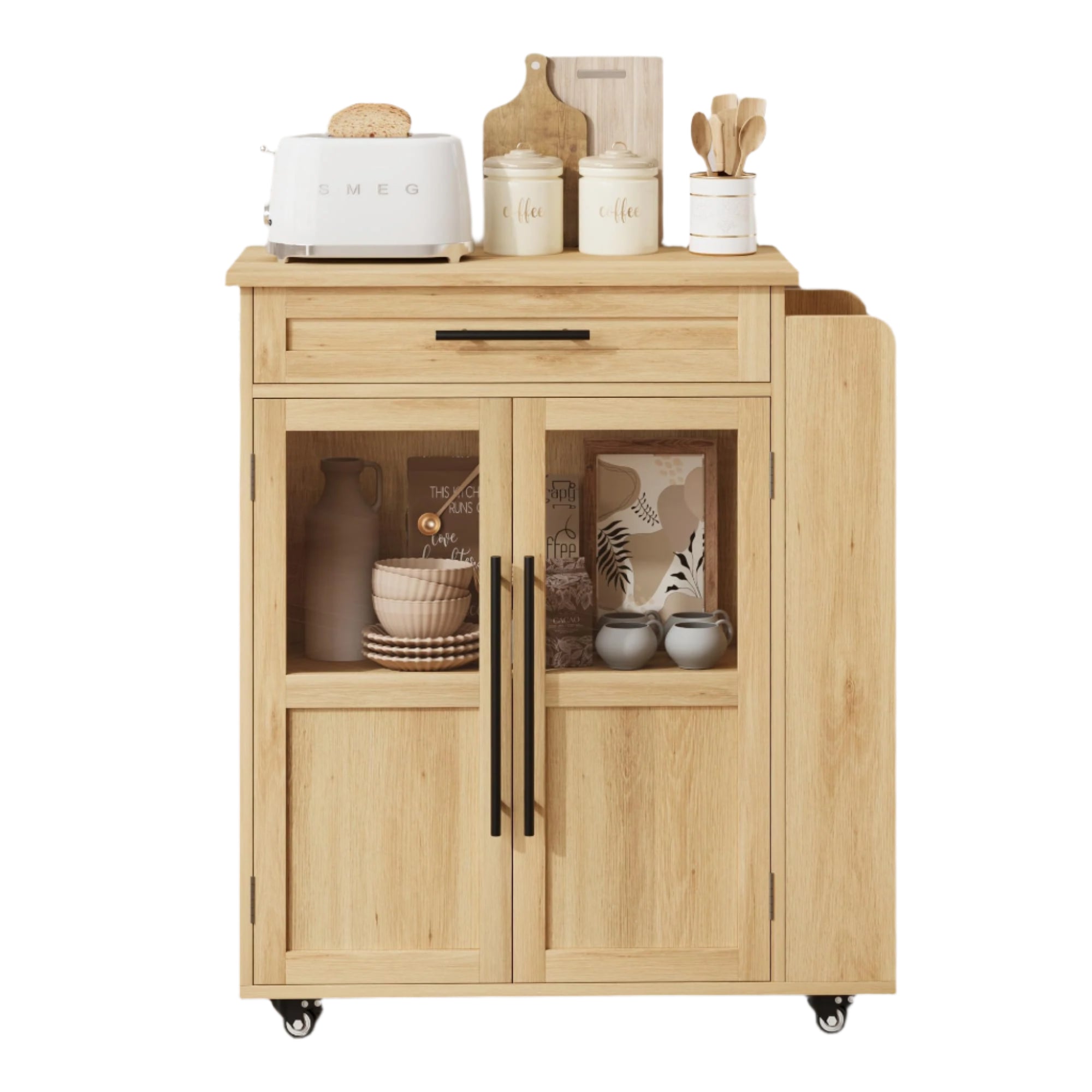 24" Kitchen Island, Multi-Functional Island Table