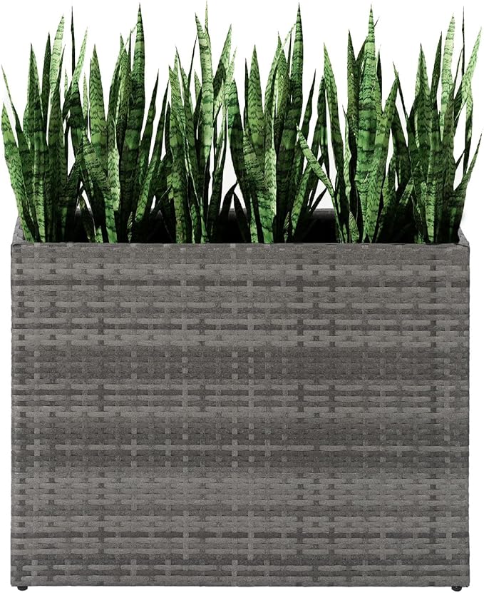 Tall Planters for Outdoor Plants Handmade Wicker Large Rectangular Block Planter