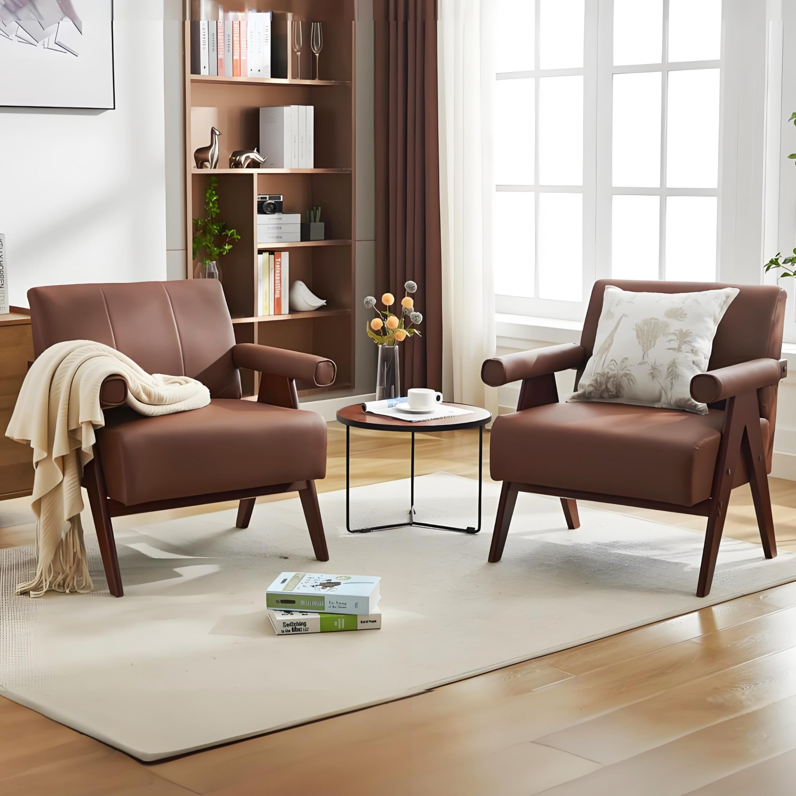 Accent Chairs Set of 2, Comfy Living Room Chairs