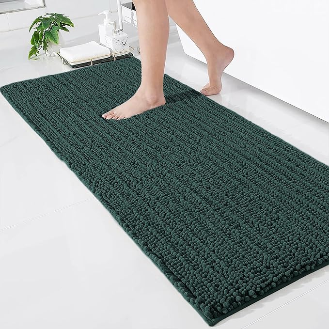 Luxury Chenille Bathroom Rug Mat, Extra Soft Thick Absorbent Shaggy Bath Rugs