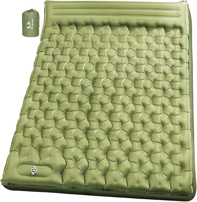 Double Sleeping Pad for Camping - Ultralight Camping Mattress with Pillow