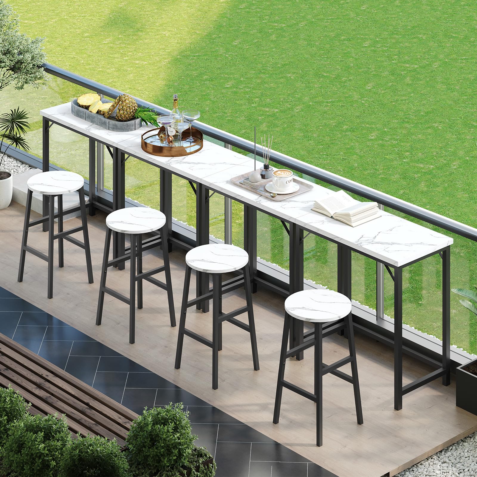 Narrow Bar Table, 63-Inch Pub Table for Dining Room
