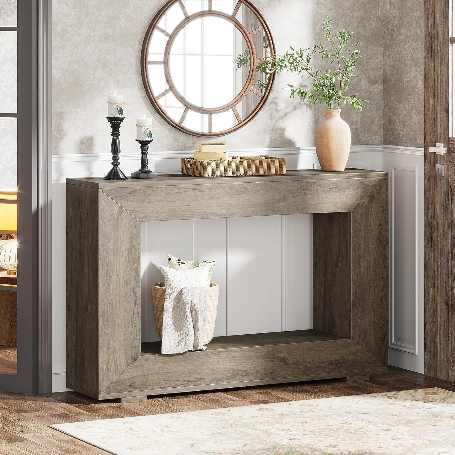 Farmhouse Console Table, 47 Inches Entryway Console Table,living room