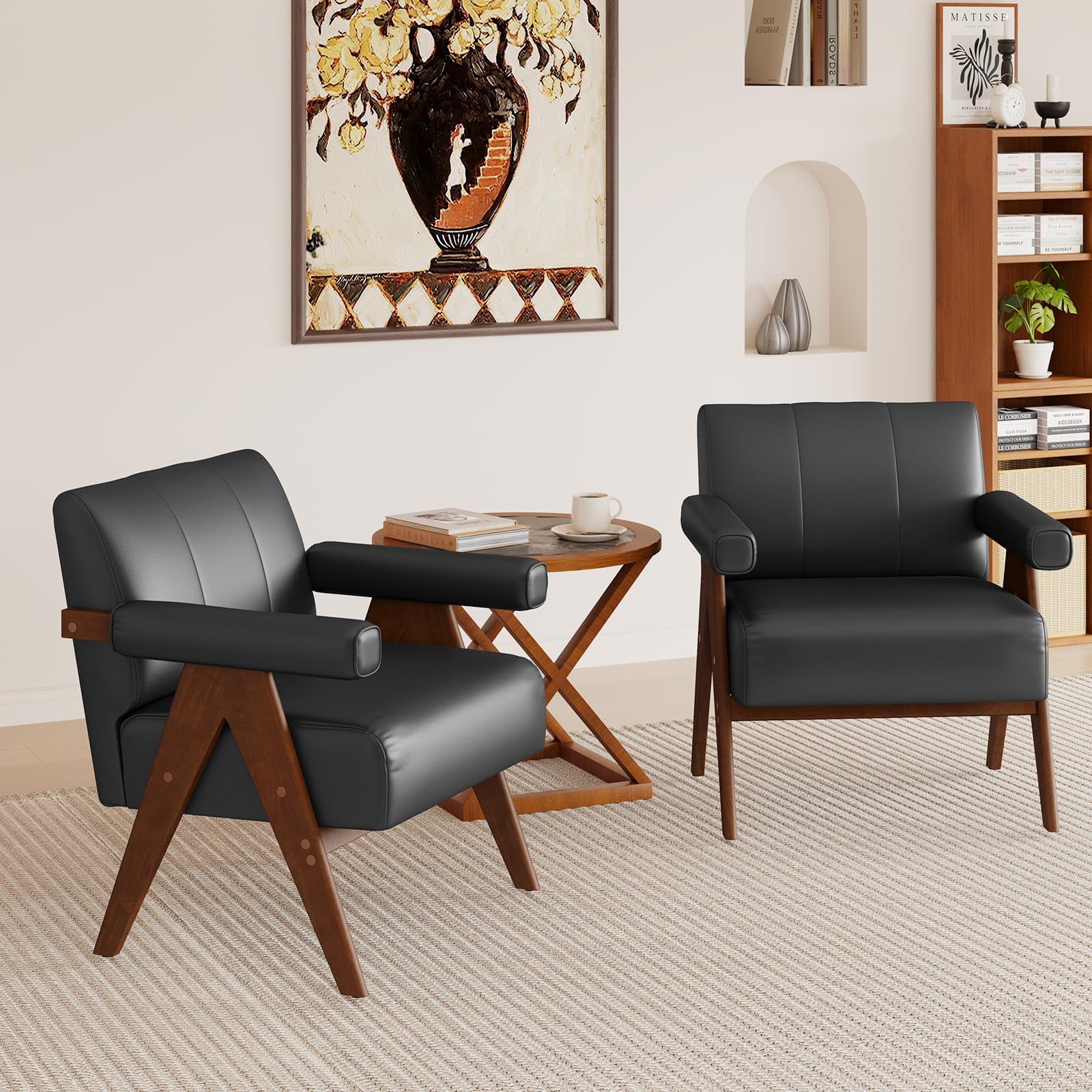 Mid Century Modern Accent Chair Set of 2