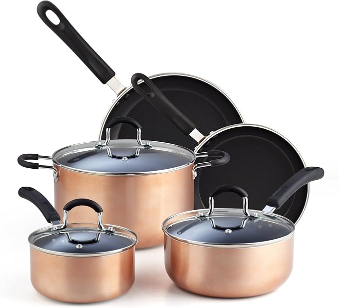 Pots and Pans Nonstick Kitchen Cookware Sets include Saucepan Frying Pan Stockpots