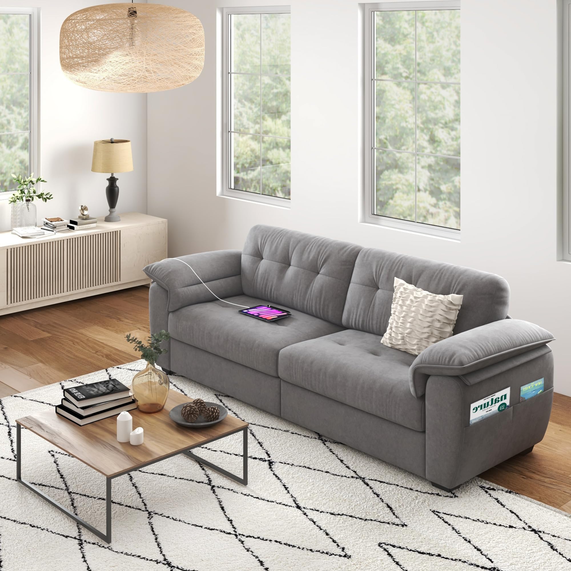 Modern Sofa, Comfy Sofa Couch w/Extra Deep Seats, 2/3 Seater Couches