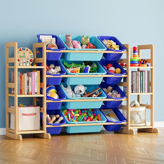 Toy Storage Organizer with 6 Shelves and 12 Bins