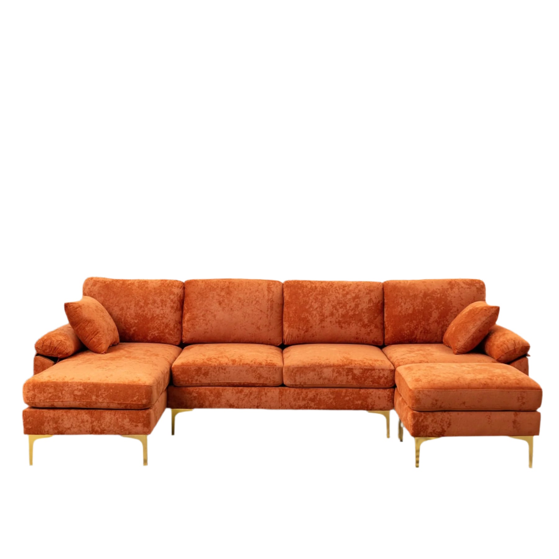 U Shaped Sectional Sofa Couch, 114" Convertible L Shaped Sofa
