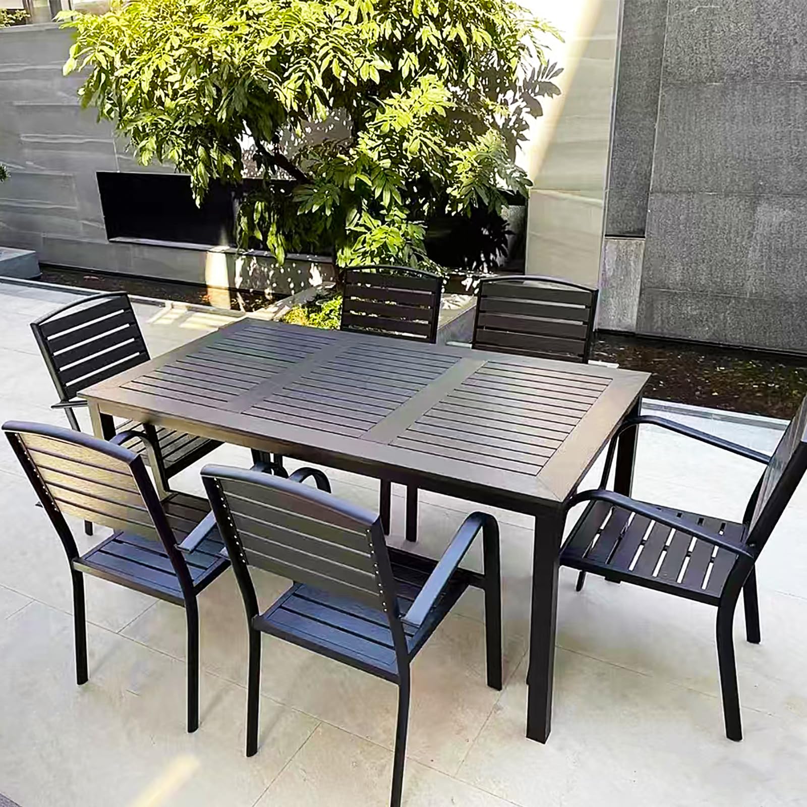 Outdoor Table for 6-Person Rectangle Indoor Outdoor Table