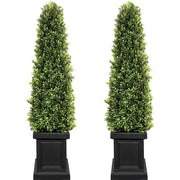 3.5ft Boxwood Outdoor Topiary Set of 2, Tall All Year Green Fake Plant Topiary Trees