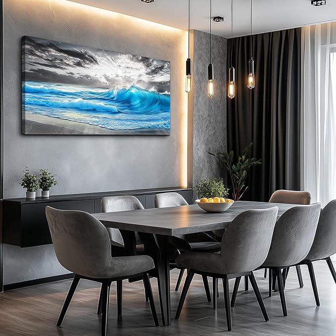 Large Canvas Wall Art For Living Room Wall Decor For Bedroom Blue Tree Landscape Wall