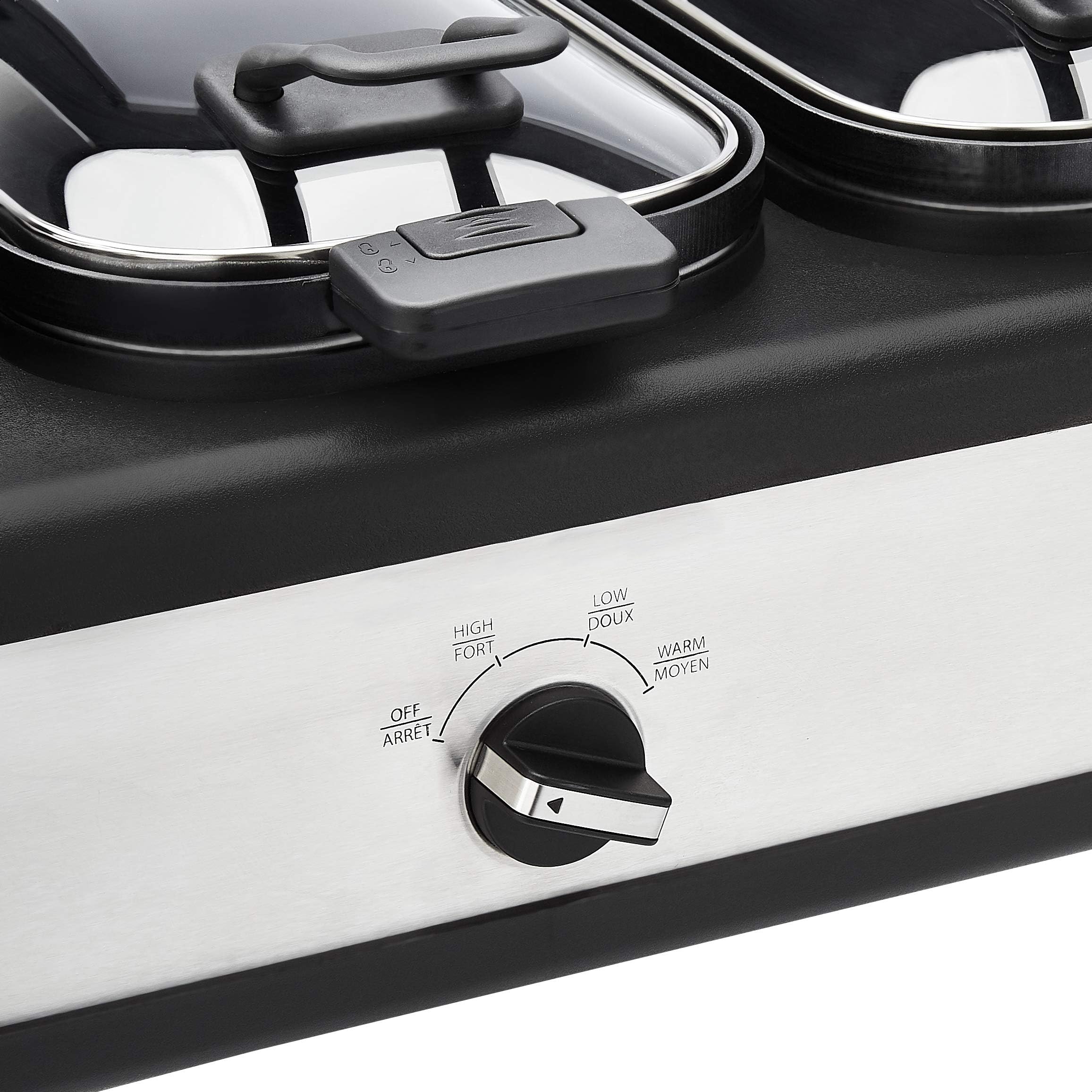 Stainless Steel 3 x 2.5 Quarts Triple Slow Cooker, Brushed Stainless