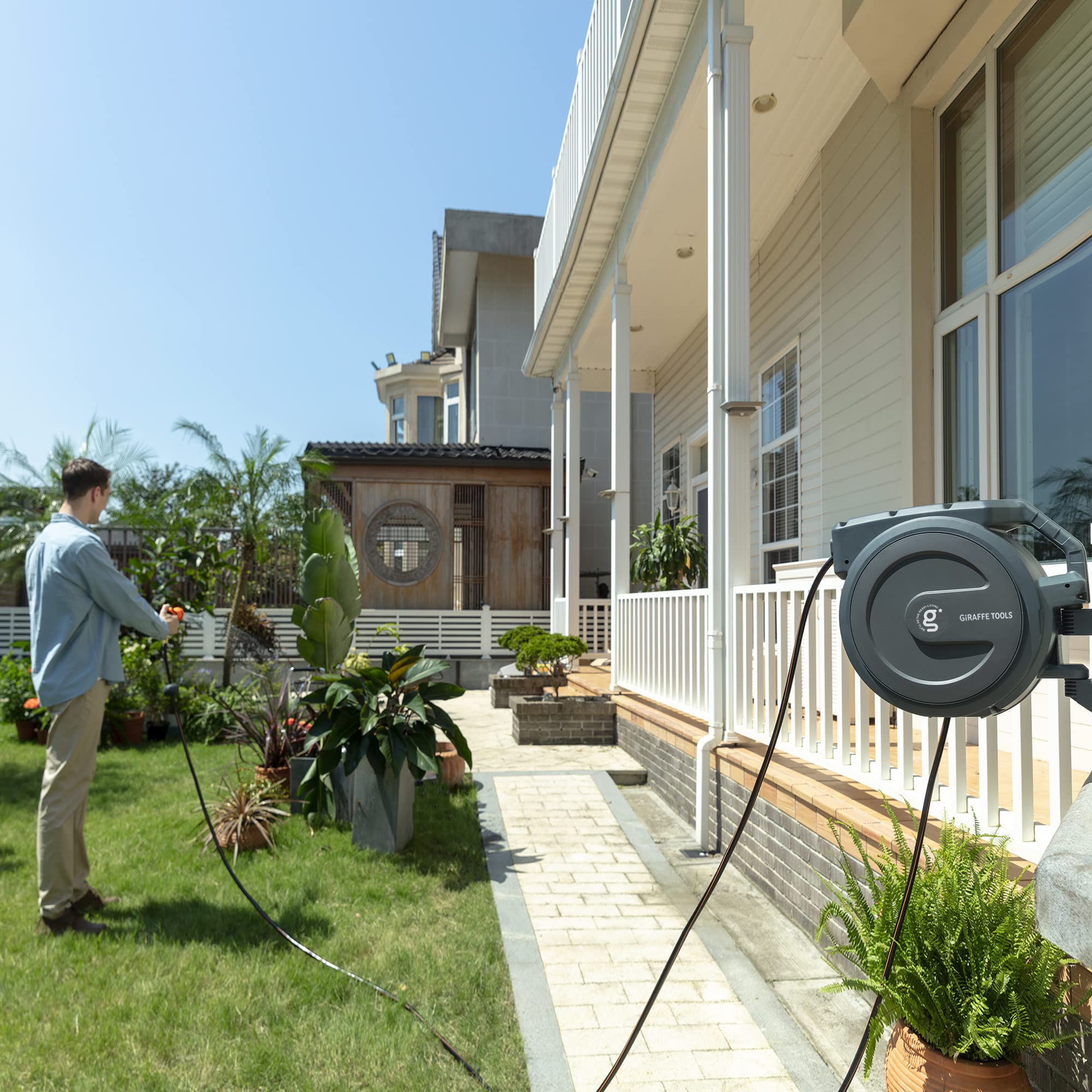 AW405/8MB Retractable Garden Hose Reel 5/8" x 90 ft PRO Metal Bracket