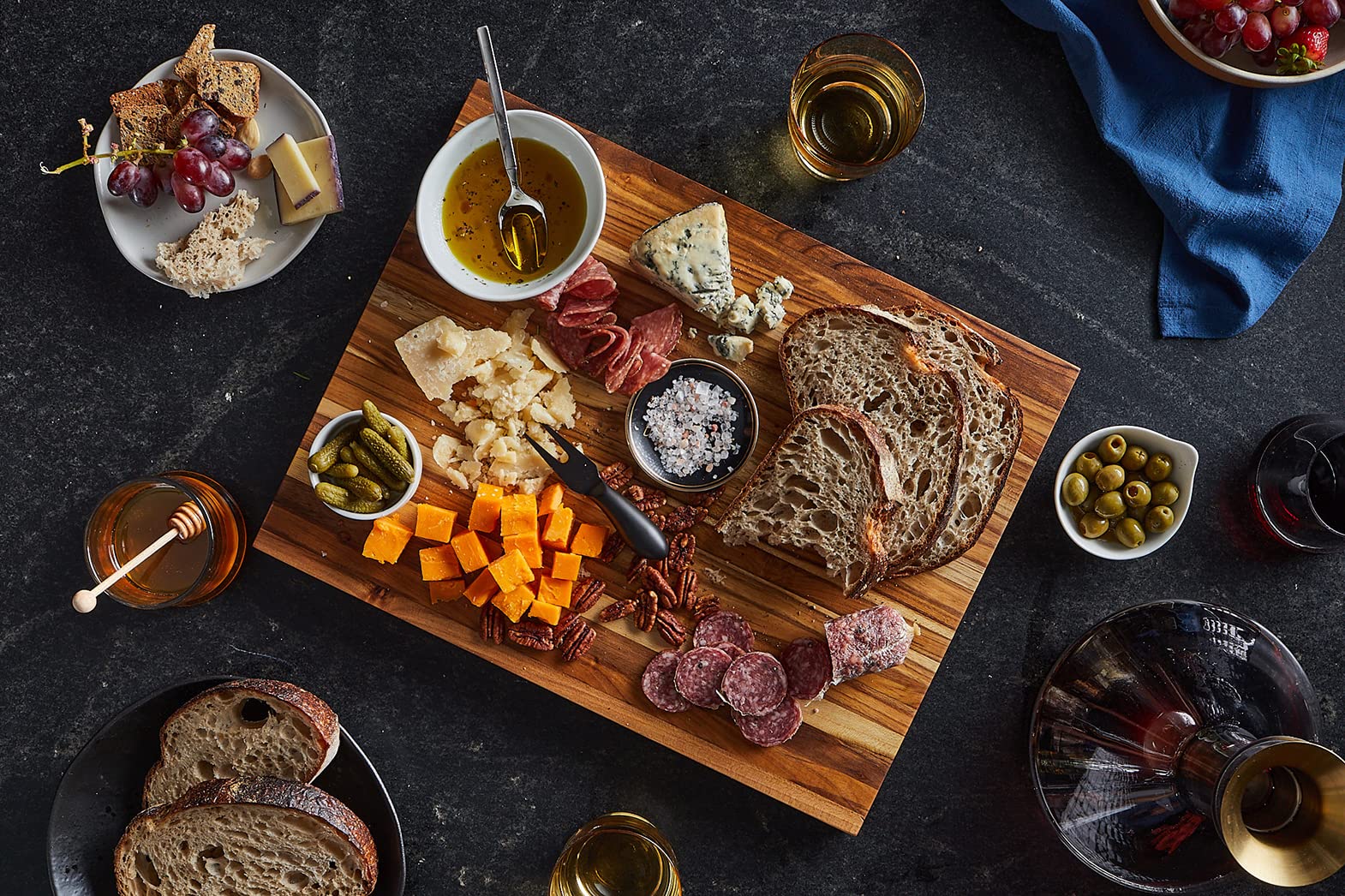 Large Teak Wood Cutting Board for Kitchen with Juice Groove