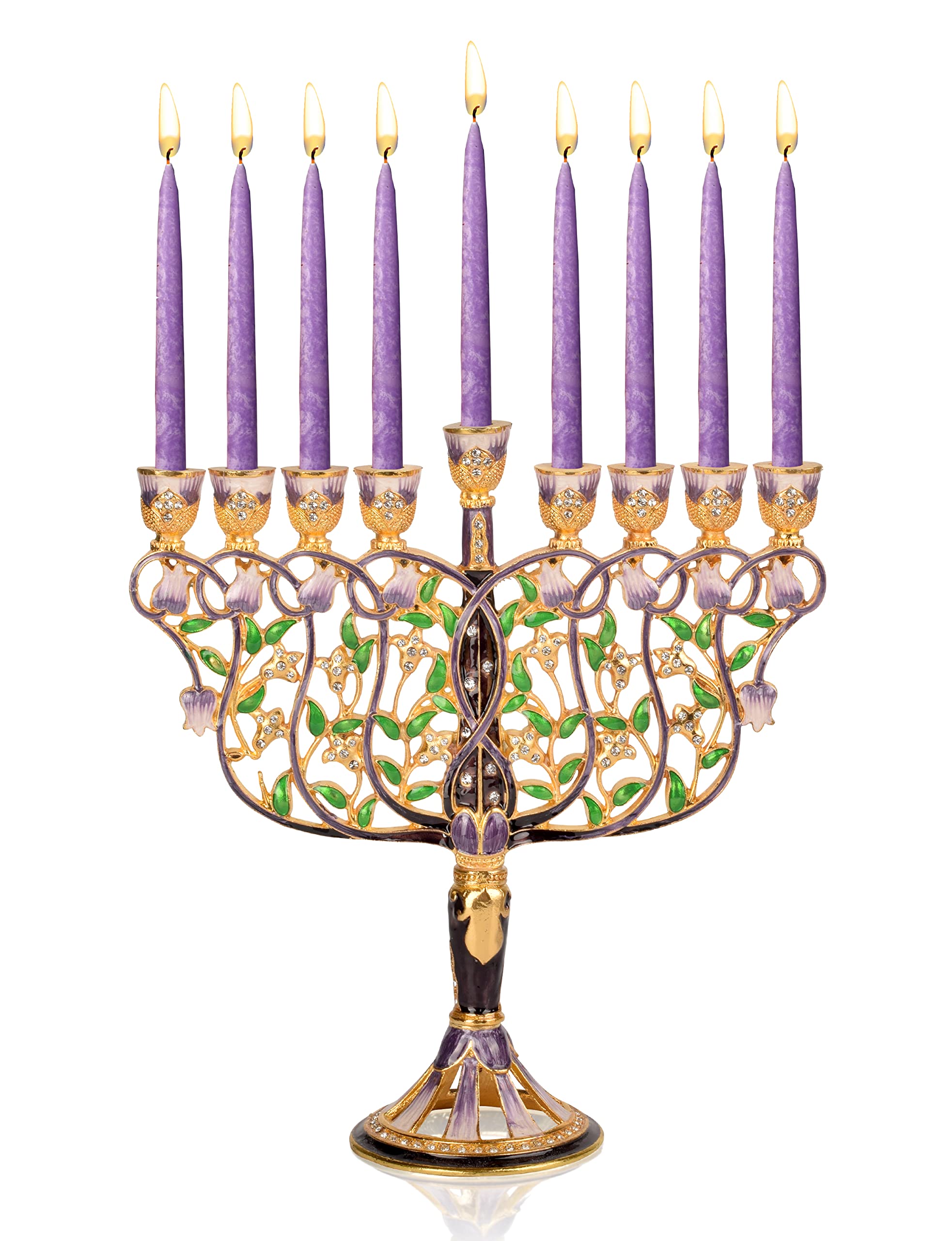 Tree of Life Hanukkah Menorah, Fits All Standard Chanukah Candles