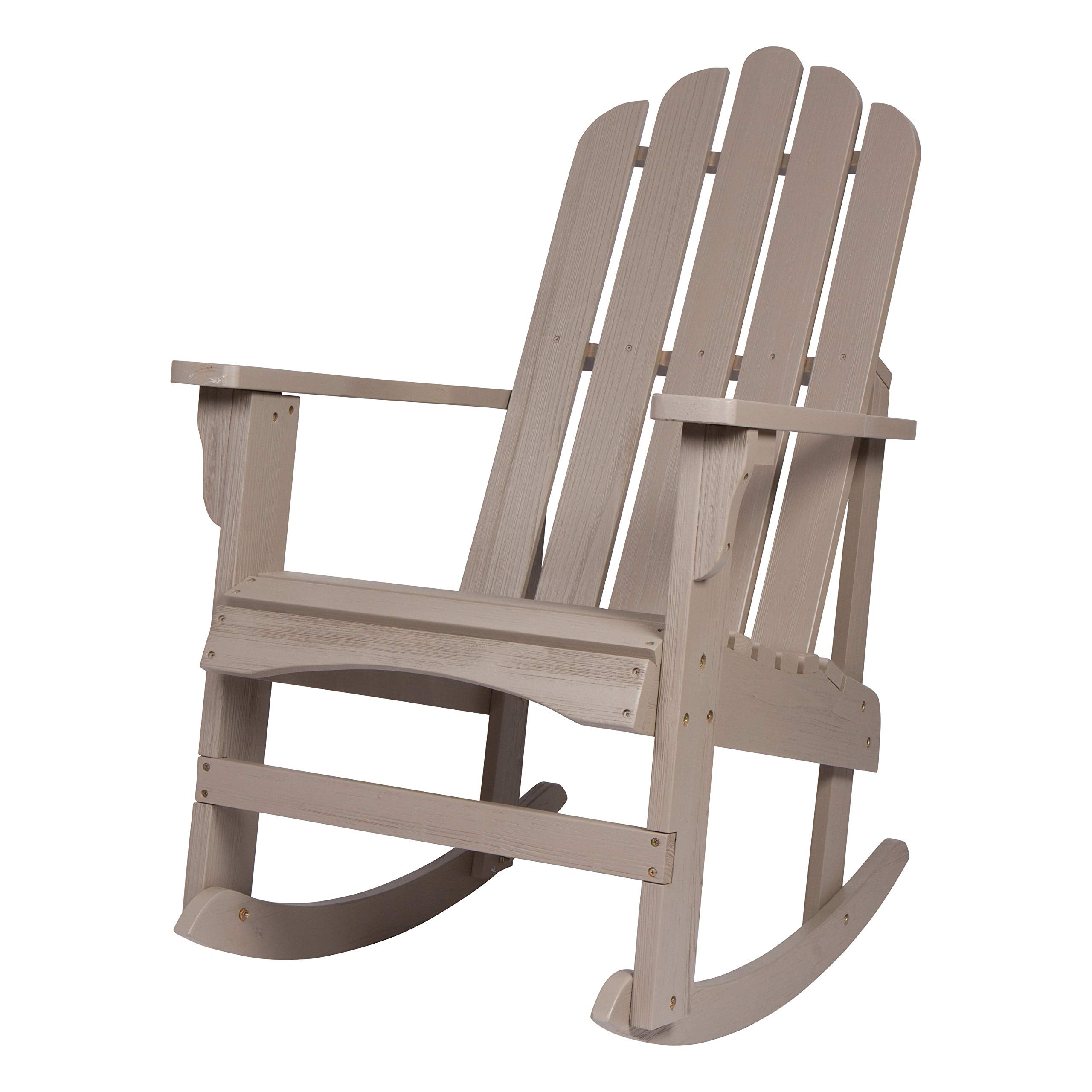 Marina Adirondack Porch Rocker, Indoor Outdoor Wood Rocking Chair