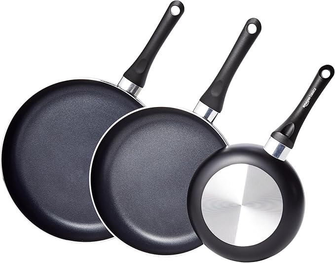 Non Stick Kitchen Cookware 8-Piece Set, Non-Induction, Includes Pots and Pans, Black