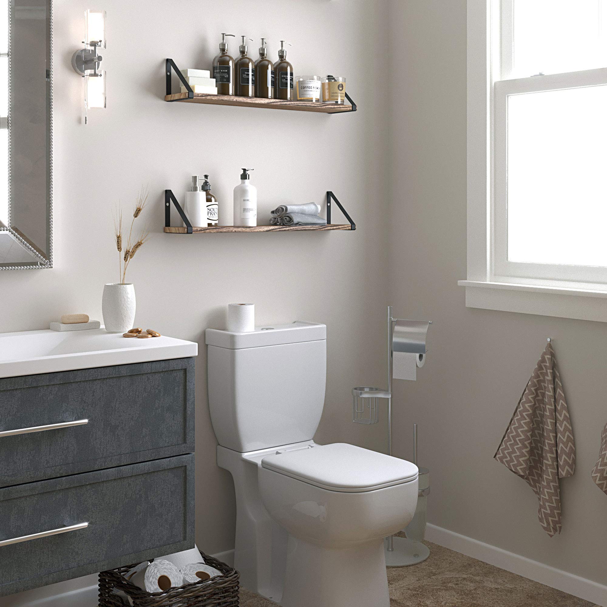 Ponza Floating Shelves for Living Room Wall Decor