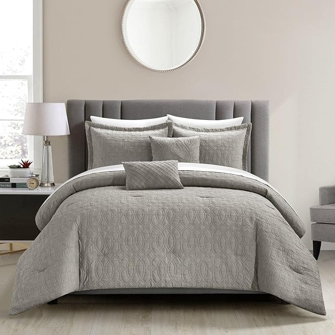 Taupe Bed in a Bag Comforter Set, Queen Size (5 Pieces)