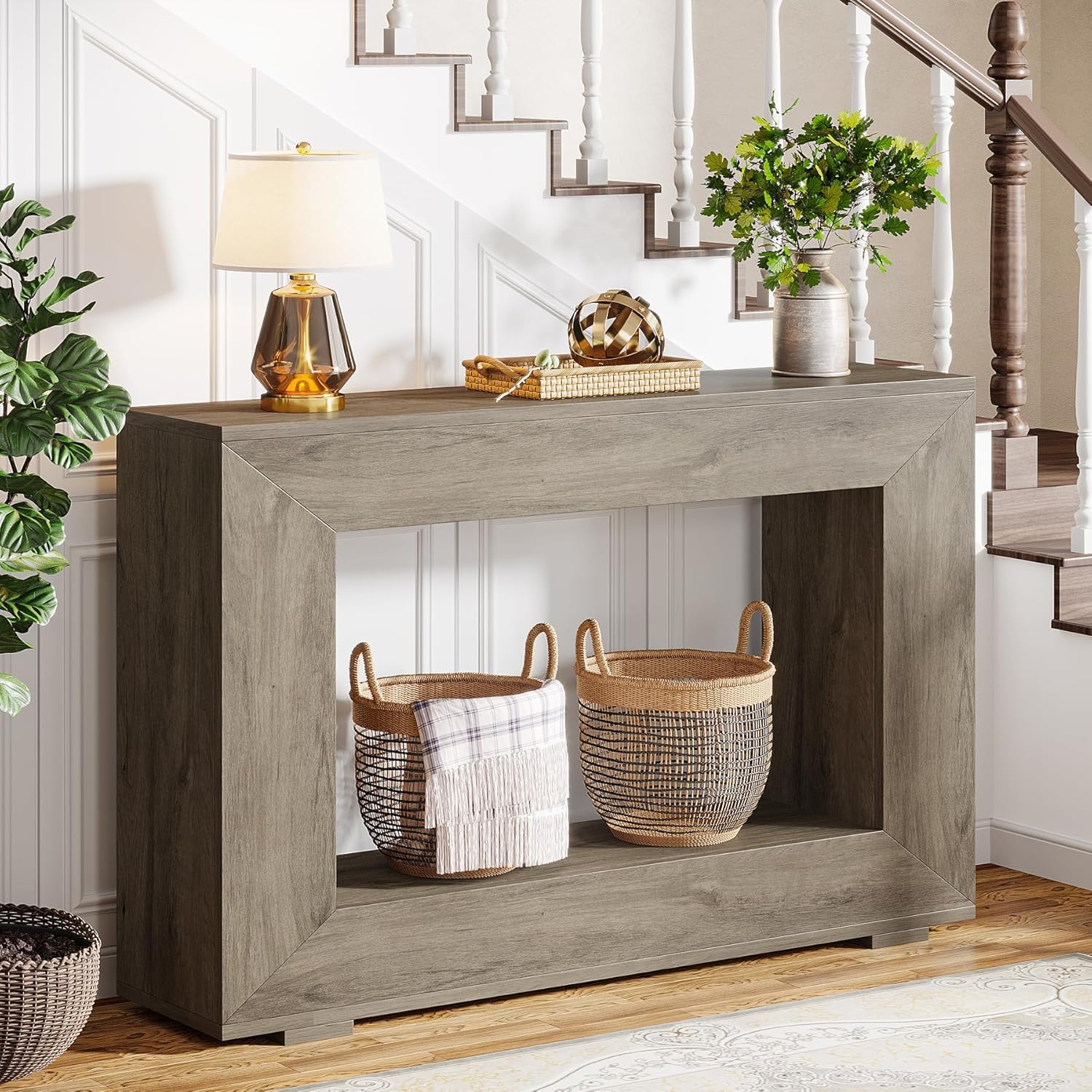 Farmhouse Console Table, 47 Inches Entryway Console Table,living room