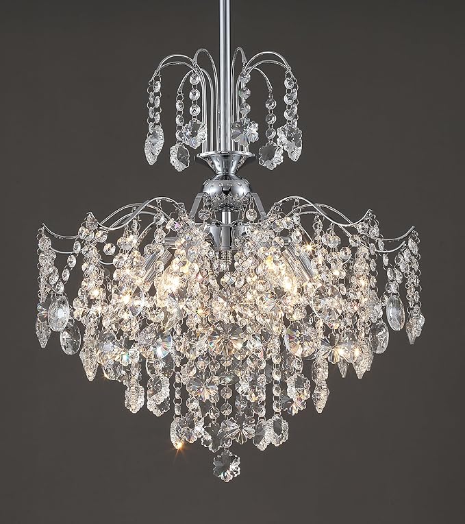 Chandelier for Dining Room,Modern Black Crystal Pendant Light