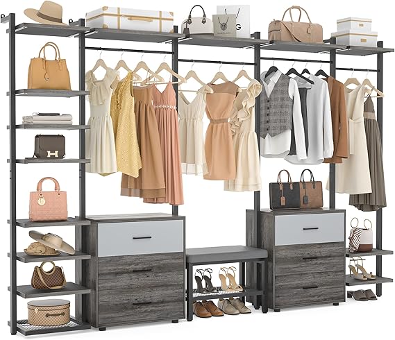 Clothing Rack Heavy Duty Closet System Organizer for Hanging Clothes